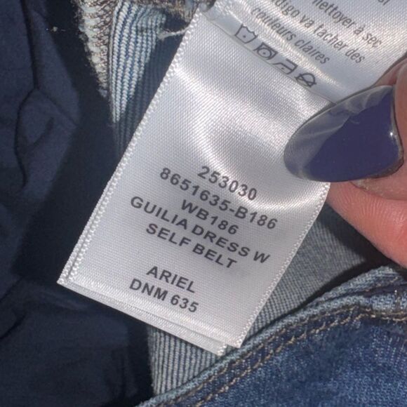 NWT women’s PAIGE X REVOLVE Giulia Denim Ariel Midi Dress with belt size 10 - Picture 11 of 12